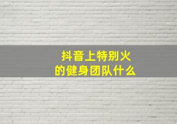 抖音上特别火的健身团队什么