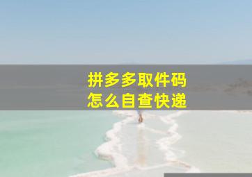 拼多多取件码怎么自查快递