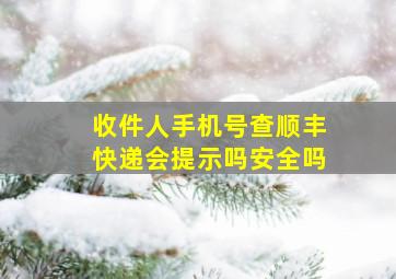 收件人手机号查顺丰快递会提示吗安全吗