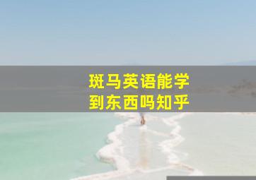 斑马英语能学到东西吗知乎