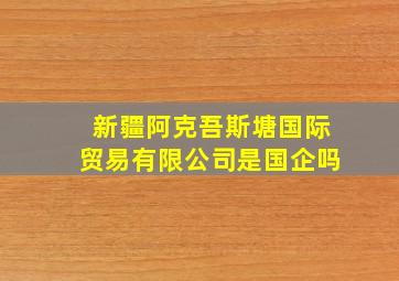 新疆阿克吾斯塘国际贸易有限公司是国企吗