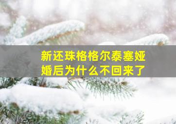 新还珠格格尔泰塞娅婚后为什么不回来了