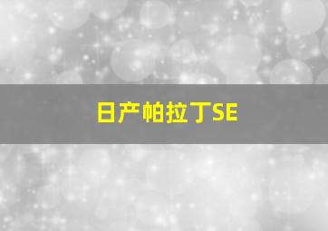 日产帕拉丁SE