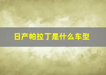 日产帕拉丁是什么车型