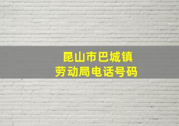 昆山市巴城镇劳动局电话号码