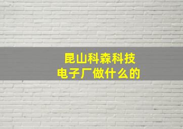 昆山科森科技电子厂做什么的