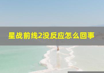 星战前线2没反应怎么回事