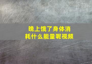 晚上饿了身体消耗什么能量呢视频