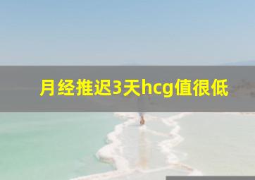 月经推迟3天hcg值很低