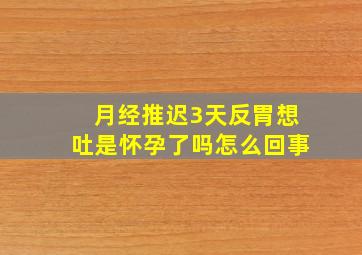 月经推迟3天反胃想吐是怀孕了吗怎么回事