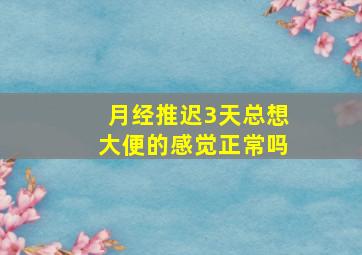 月经推迟3天总想大便的感觉正常吗