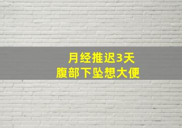 月经推迟3天腹部下坠想大便