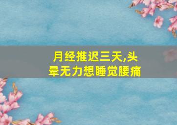 月经推迟三天,头晕无力想睡觉腰痛