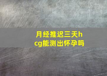 月经推迟三天hcg能测出怀孕吗