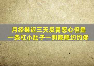 月经推迟三天反胃恶心但是一条杠小肚子一侧隐隐约约疼