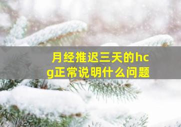 月经推迟三天的hcg正常说明什么问题