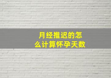 月经推迟的怎么计算怀孕天数