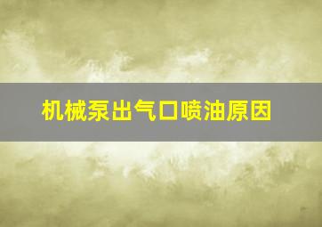 机械泵出气口喷油原因