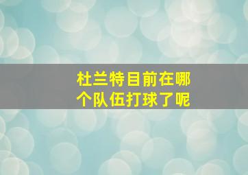 杜兰特目前在哪个队伍打球了呢