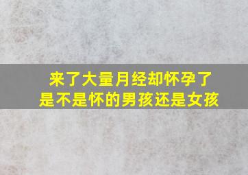 来了大量月经却怀孕了是不是怀的男孩还是女孩