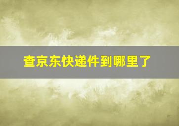 查京东快递件到哪里了