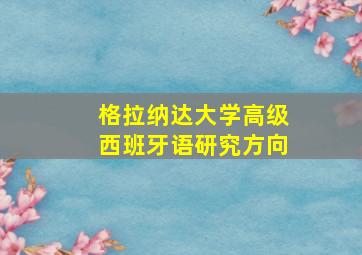 格拉纳达大学高级西班牙语研究方向