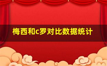 梅西和c罗对比数据统计