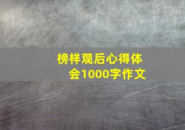 榜样观后心得体会1000字作文