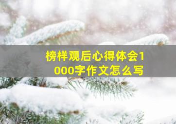 榜样观后心得体会1000字作文怎么写