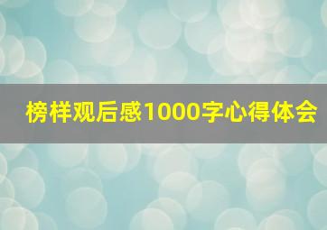 榜样观后感1000字心得体会