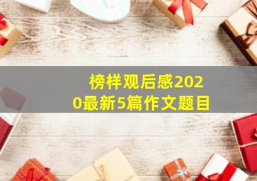 榜样观后感2020最新5篇作文题目