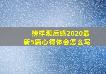 榜样观后感2020最新5篇心得体会怎么写