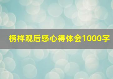 榜样观后感心得体会1000字