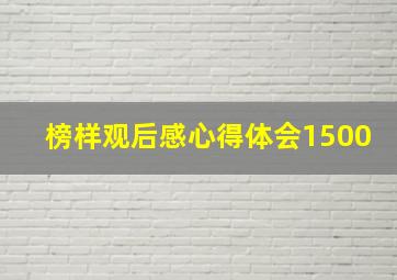 榜样观后感心得体会1500