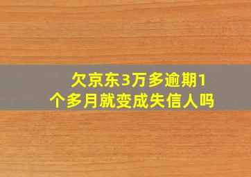 欠京东3万多逾期1个多月就变成失信人吗