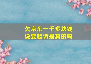 欠京东一千多块钱说要起诉是真的吗