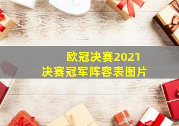 欧冠决赛2021决赛冠军阵容表图片