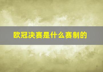 欧冠决赛是什么赛制的