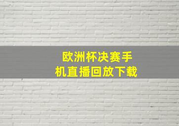 欧洲杯决赛手机直播回放下载