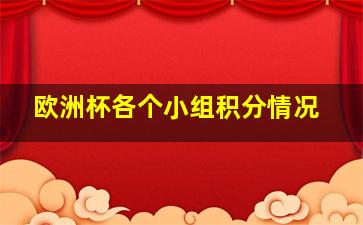 欧洲杯各个小组积分情况