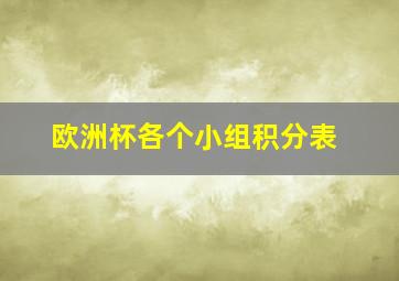 欧洲杯各个小组积分表