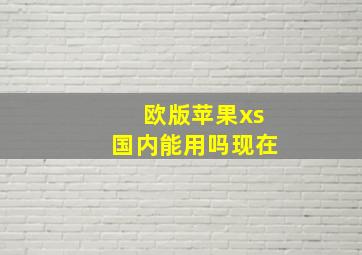 欧版苹果xs国内能用吗现在