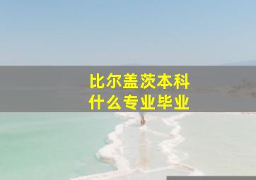 比尔盖茨本科什么专业毕业