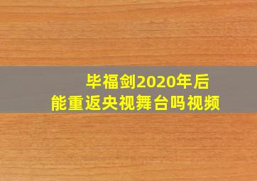 毕福剑2020年后能重返央视舞台吗视频