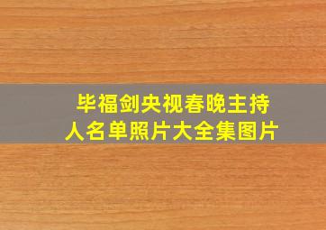 毕福剑央视春晚主持人名单照片大全集图片