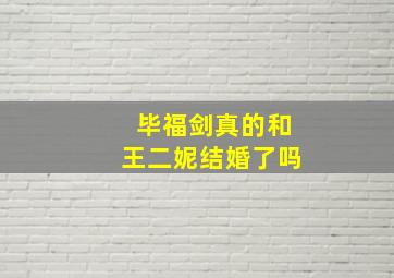 毕福剑真的和王二妮结婚了吗