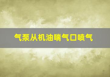 气泵从机油喘气口喷气