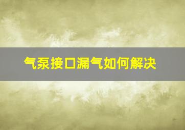 气泵接口漏气如何解决