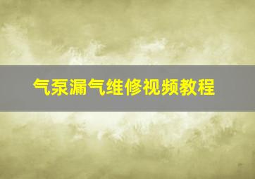 气泵漏气维修视频教程