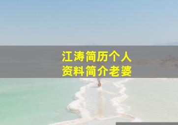 江涛简历个人资料简介老婆